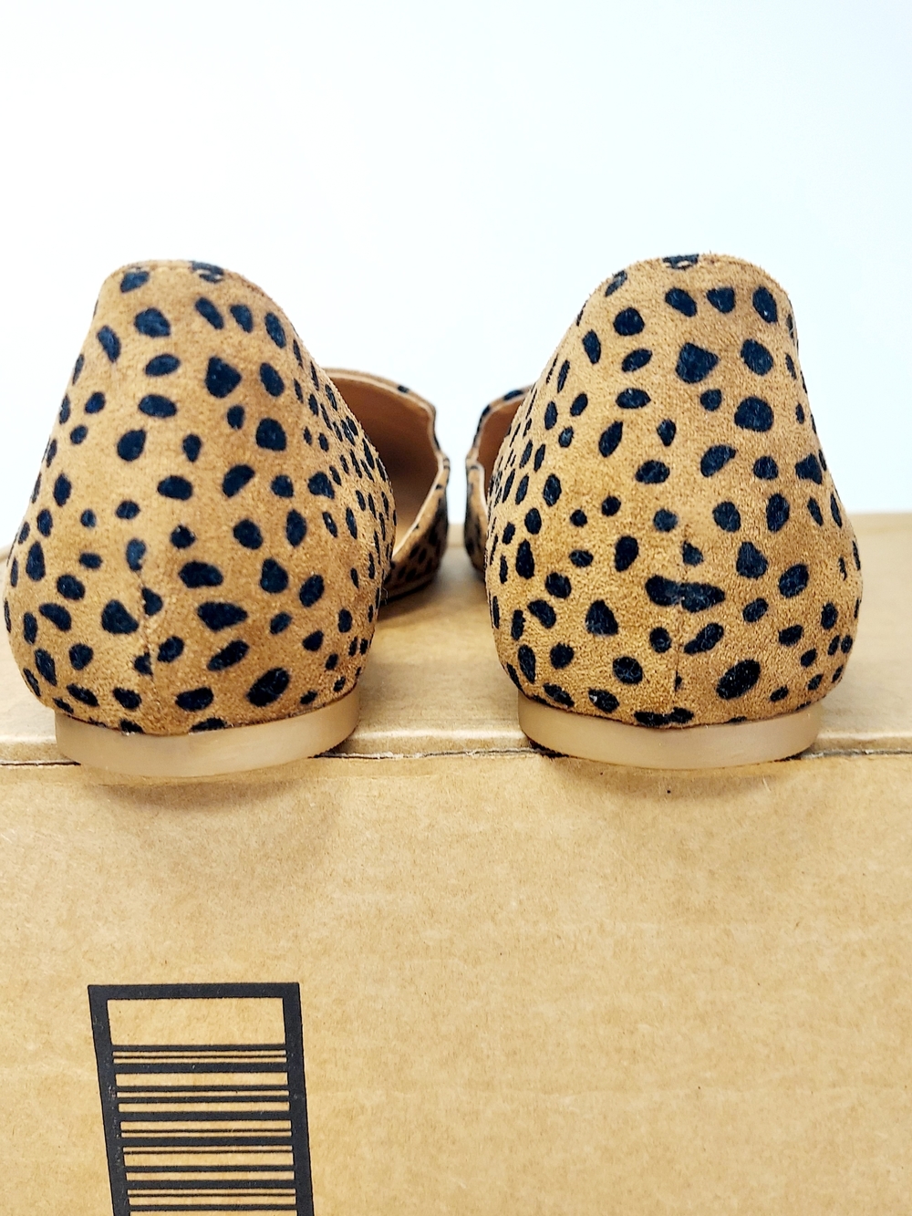 Kensie Neutral Tan/Black Leopard Print Cut Out Flat Loafers Women's Size 6.5 New - Picture 10 of 12